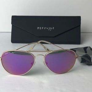 Diff Aviator Jojo Sunglasses Purple Lenses